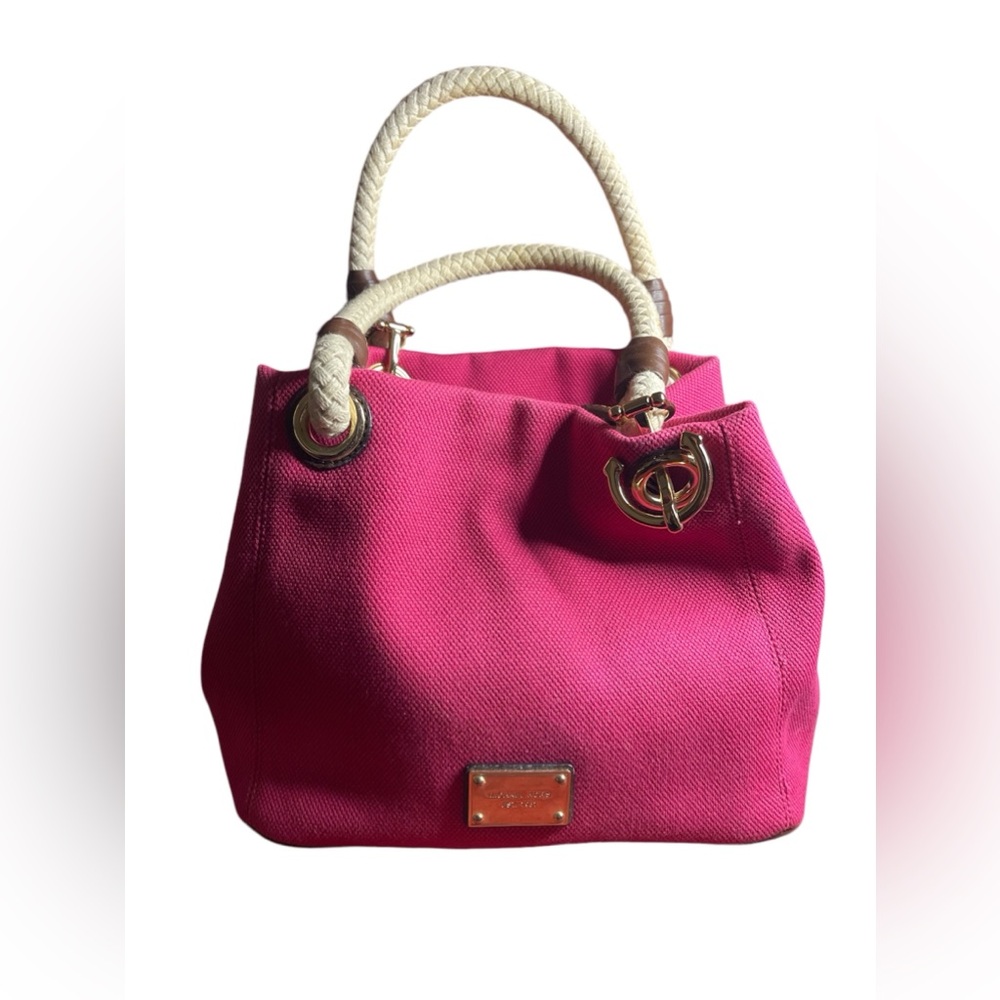 Michael Kors Marina Canvas Fabric Rope Tote Bag